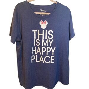 Disney Minnie Mouse Happy Place Disneyland trip vacation casual t-shirt size 1X